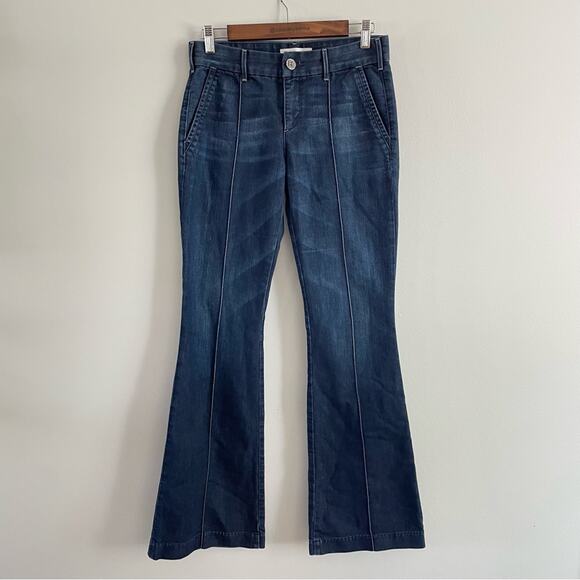 Habitual | Women’s High-Rise Flare Wide Leg Bellbottom Denim Dark Wash Jeans 27 - Picture 1 of 7